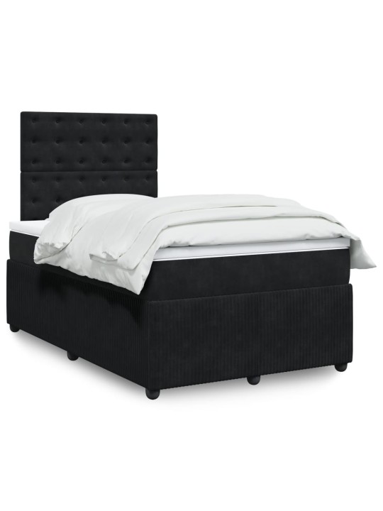 Box spring postel s matrací černá 120 x 200 cm samet