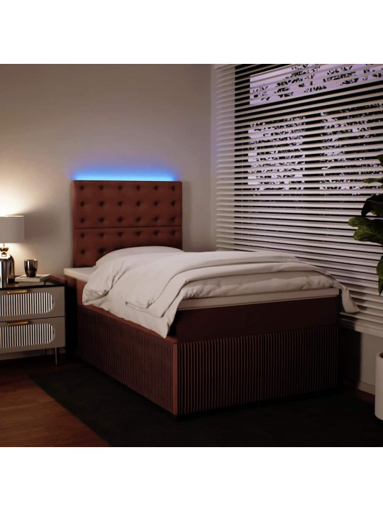 Box spring postel s matrací růžová 120 x 200 cm samet