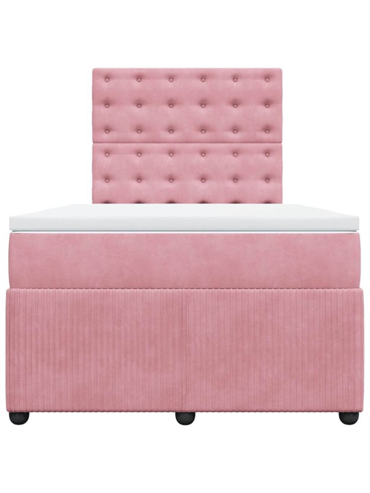 Box spring postel s matrací růžová 120 x 200 cm samet