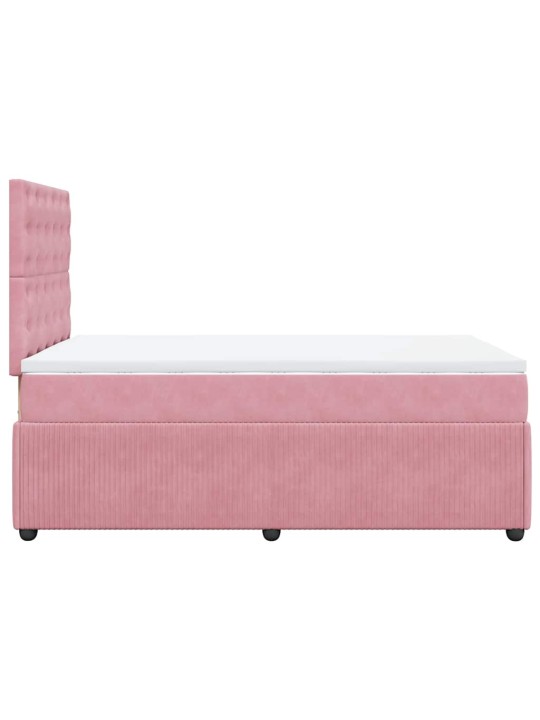 Box spring postel s matrací růžová 120 x 200 cm samet