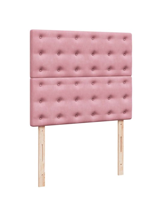 Box spring postel s matrací růžová 120 x 200 cm samet