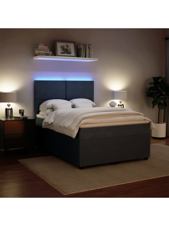 Box spring postel s matrací tmavě šedý 140 x 190 cm samet