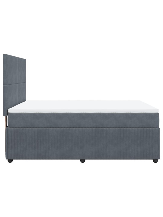 Box spring postel s matrací tmavě šedý 140 x 190 cm samet