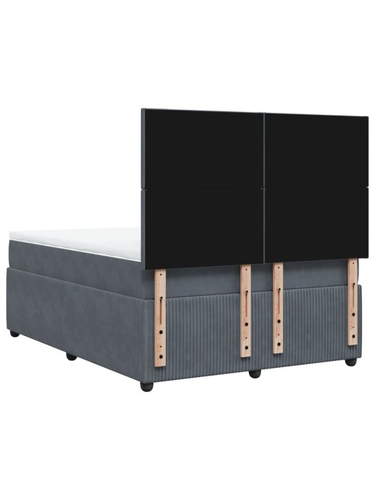 Box spring postel s matrací tmavě šedý 140 x 190 cm samet