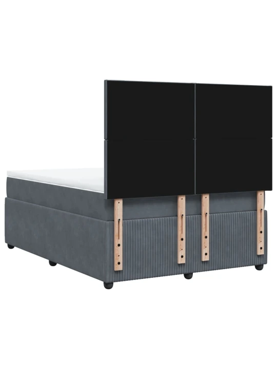 Box spring postel s matrací tmavě šedý 140 x 190 cm samet