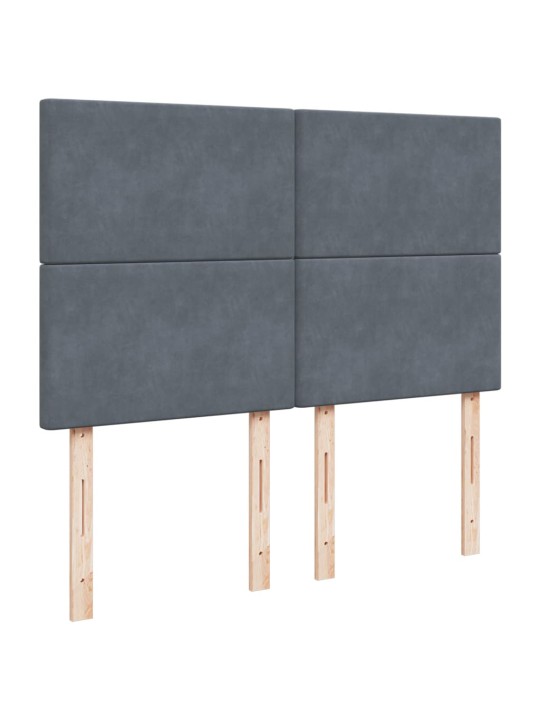 Box spring postel s matrací tmavě šedý 140 x 190 cm samet