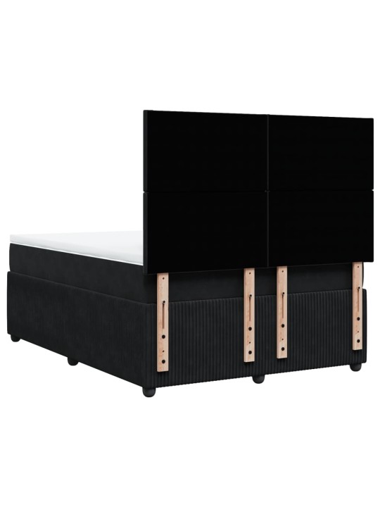 Box spring postel s matrací černá 140 x 190 cm samet