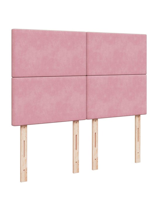 Box spring postel s matrací růžová 140x190 cm samet