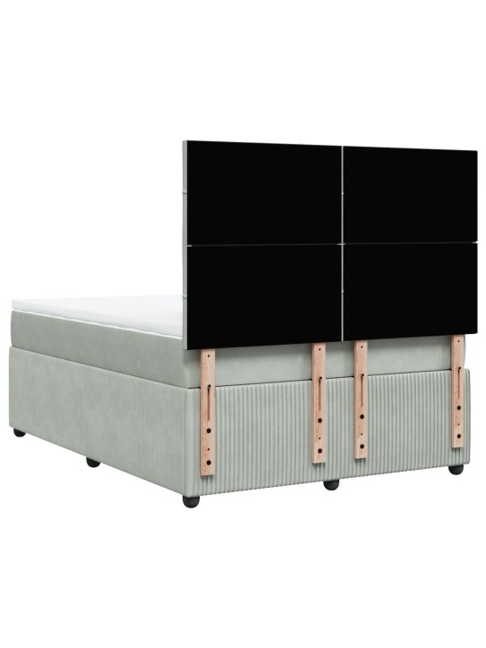 Box spring postel s matrací světle šedá 140x190 cm samet
