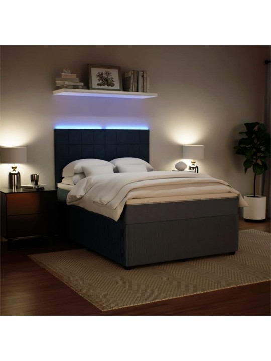 Box spring postel s matrací tmavě šedý 140 x 190 cm samet