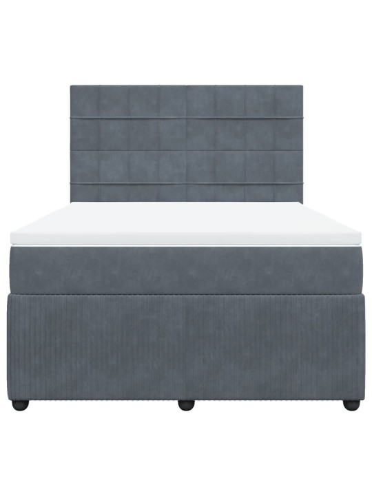 Box spring postel s matrací tmavě šedý 140 x 190 cm samet