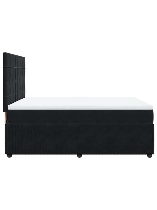 Box spring postel s matrací černá 140 x 190 cm samet