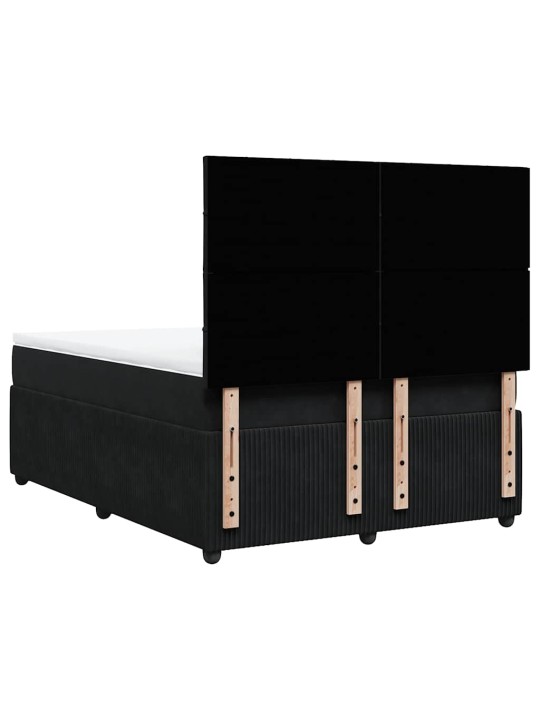 Box spring postel s matrací černá 140 x 190 cm samet