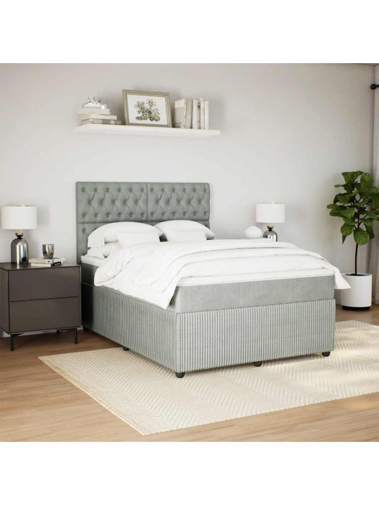 Box spring postel s matrací světle šedá 140x190 cm samet