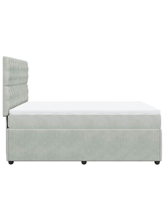 Box spring postel s matrací světle šedá 140x190 cm samet