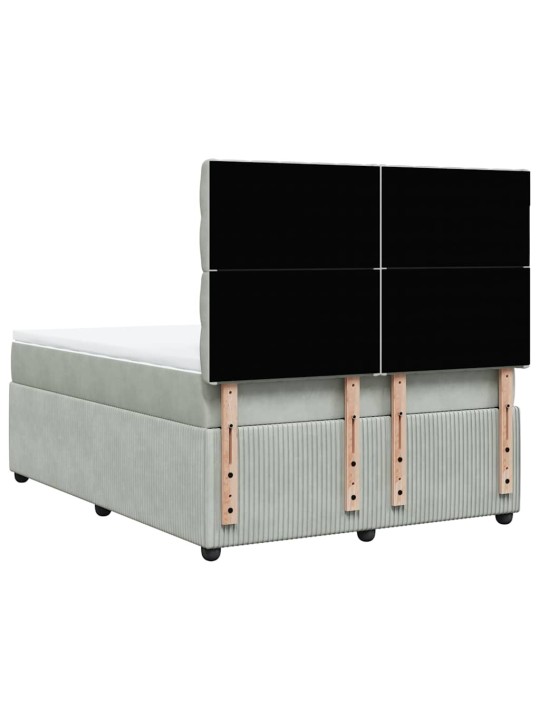 Box spring postel s matrací světle šedá 140x190 cm samet
