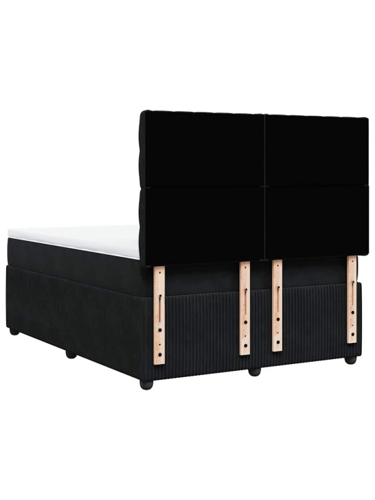 Box spring postel s matrací černá 140 x 190 cm samet
