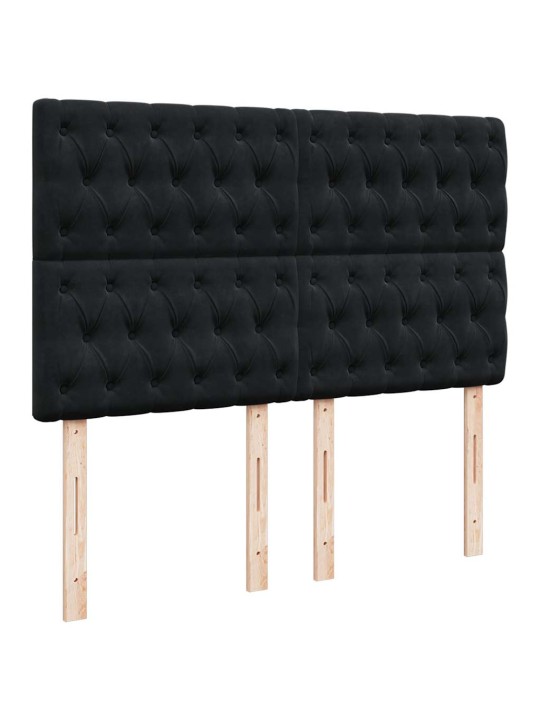 Box spring postel s matrací černá 140 x 190 cm samet