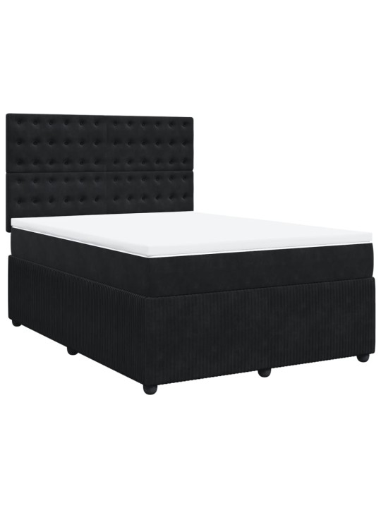 Box spring postel s matrací černá 140 x 190 cm samet