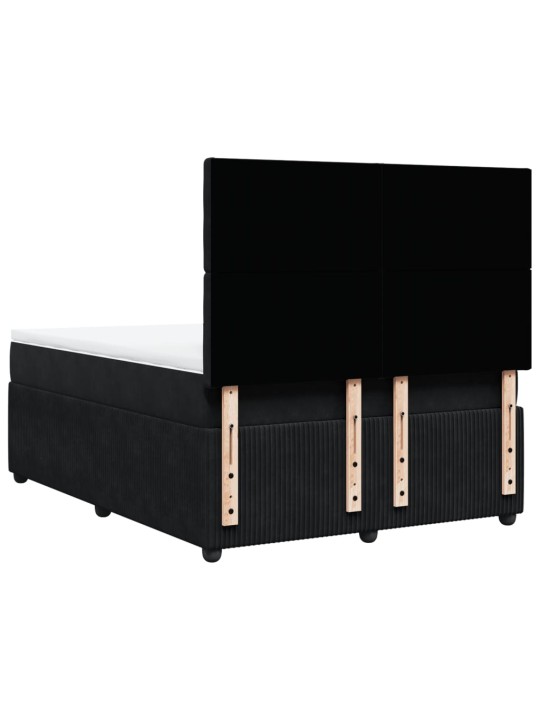 Box spring postel s matrací černá 140 x 190 cm samet