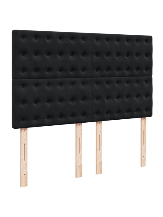 Box spring postel s matrací černá 140 x 190 cm samet