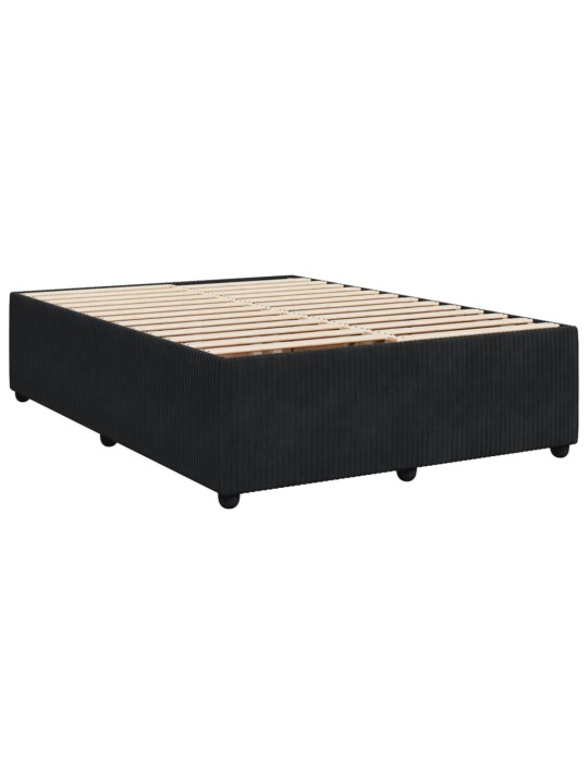 Box spring postel s matrací černá 140 x 190 cm samet
