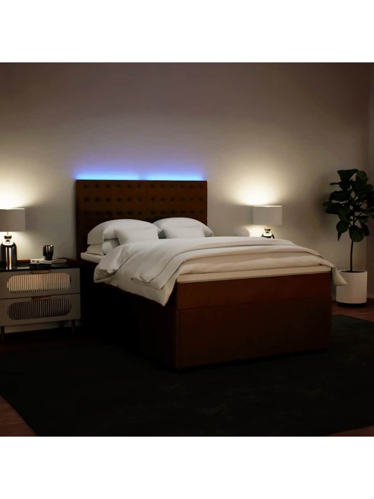 Box spring postel s matrací růžová 140x190 cm samet