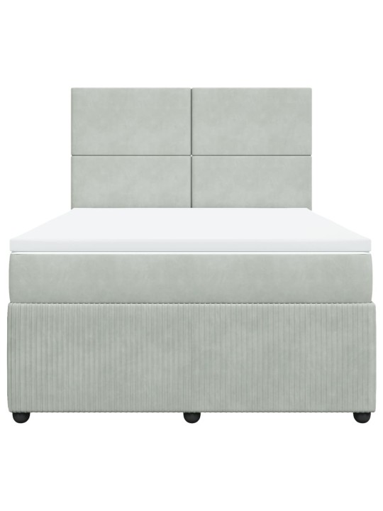 Box spring postel s matrací světle šedá 140x200 cm samet