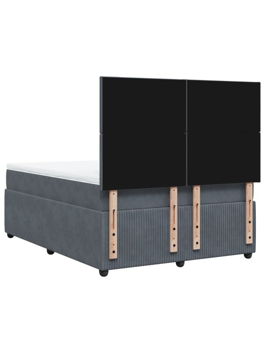 Box spring postel s matrací tmavě šedá 140x200 cm samet