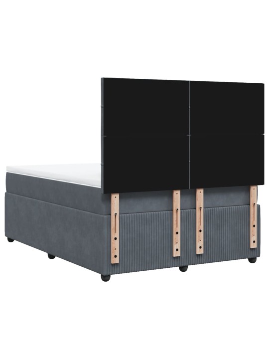 Box spring postel s matrací tmavě šedá 140x200 cm samet