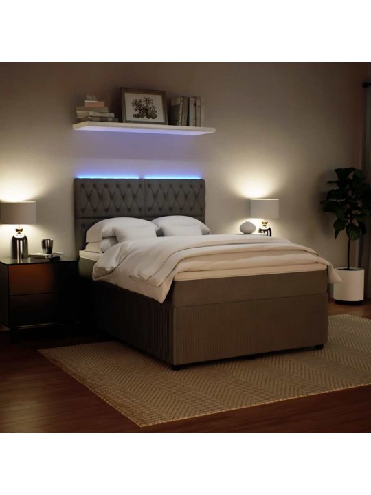 Box spring postel s matrací světle šedá 140x200 cm samet