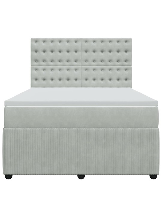 Box spring postel s matrací světle šedá 140x200 cm samet