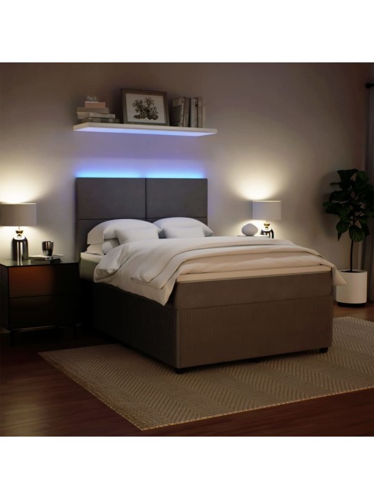 Box spring postel s matrací světle šedá 160x200 cm samet