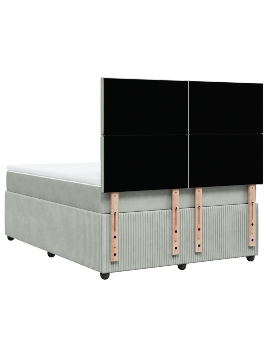 Box spring postel s matrací světle šedá 160x200 cm samet