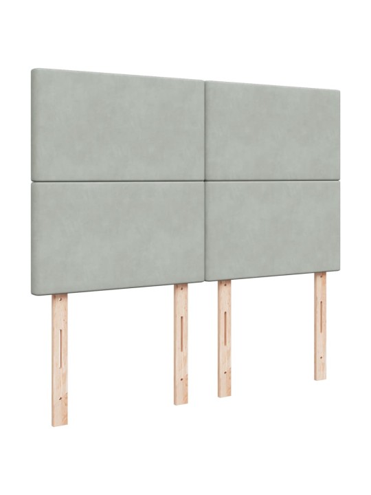 Box spring postel s matrací světle šedá 160x200 cm samet