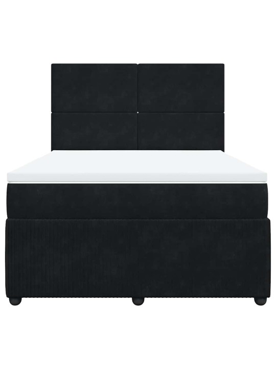 Box spring postel s matrací černá 160x200 cm samet