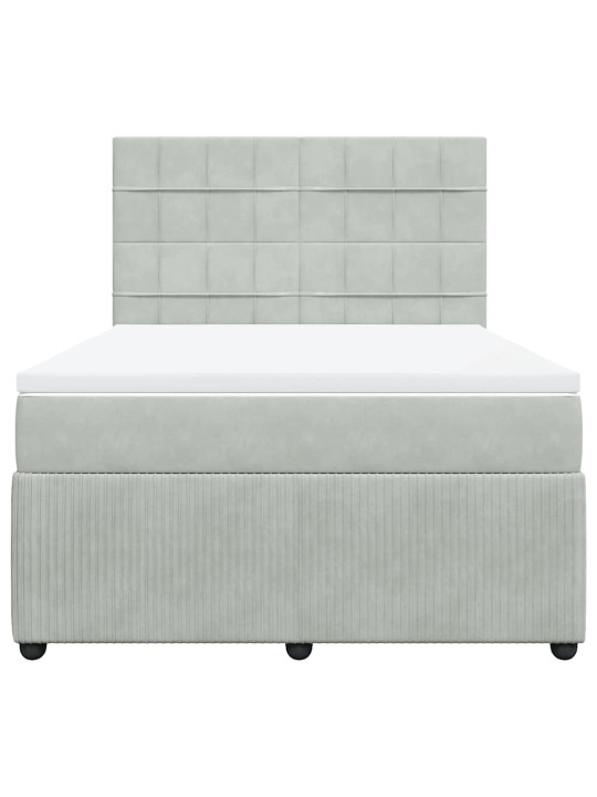 Box spring postel s matrací světle šedá 160x200 cm samet