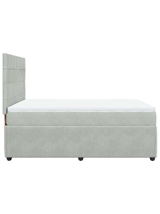 Box spring postel s matrací světle šedá 160x200 cm samet