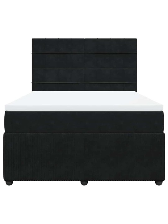 Box spring postel s matrací černá 160x200 cm samet