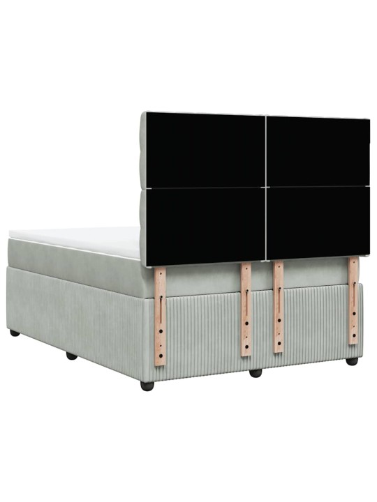 Box spring postel s matrací světle šedá 160x200 cm samet