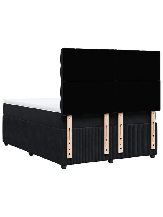 Box spring postel s matrací černá 160x200 cm samet