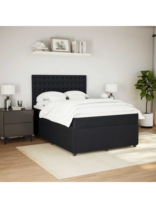Box spring postel s matrací černá 160x200 cm samet