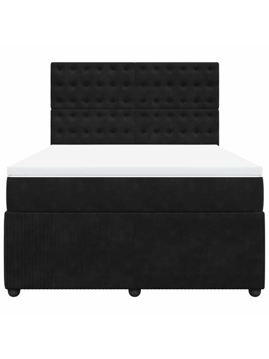 Box spring postel s matrací černá 160x200 cm samet