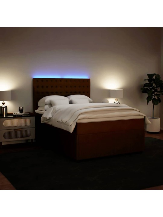 Box spring postel s matrací růžová 160x200 cm samet
