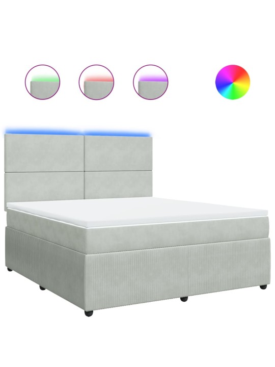 Box spring postel s matrací světle šedá 180x200 cm samet