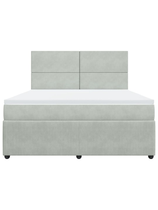 Box spring postel s matrací světle šedá 180x200 cm samet