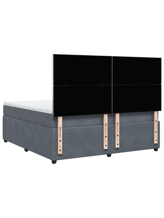 Box spring postel s matrací tmavě šedá 180x200 cm samet