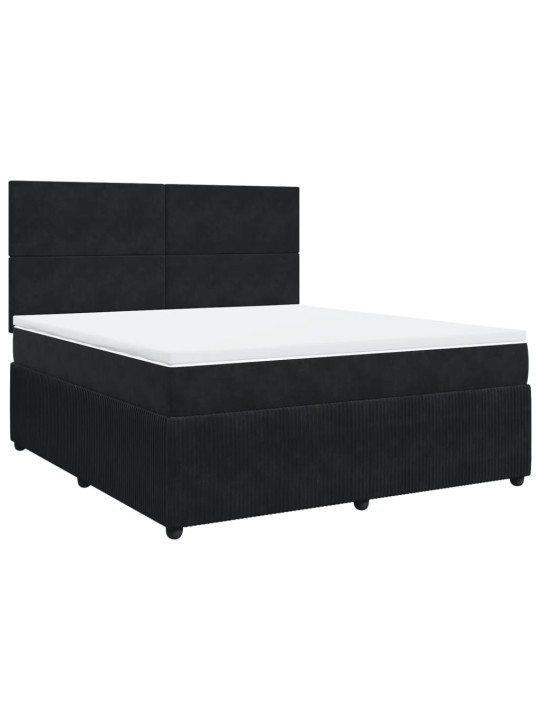 Box spring postel s matrací černá 180x200 cm samet