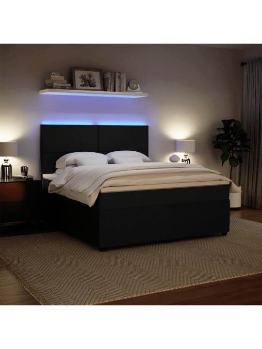 Box spring postel s matrací černá 180x200 cm samet