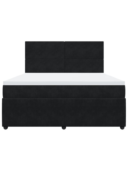 Box spring postel s matrací černá 180x200 cm samet